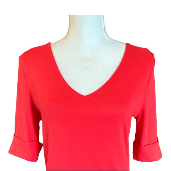 Ralph Lauren Women's Red V-Neck Top - Picture 2 of 4